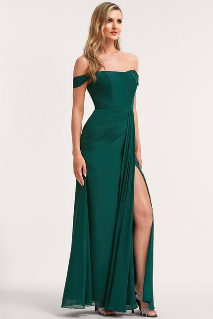 Robe Cérémonie Mousseline Vert Profond - gallery 3