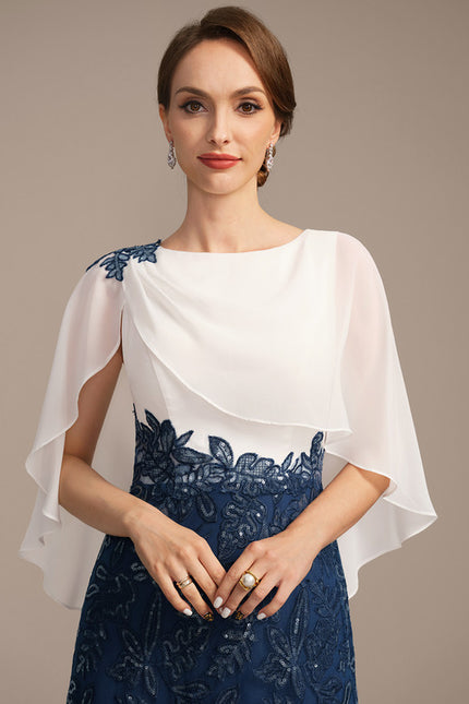 Robe Cérémonie Longue Marine Brodée - gallery 1