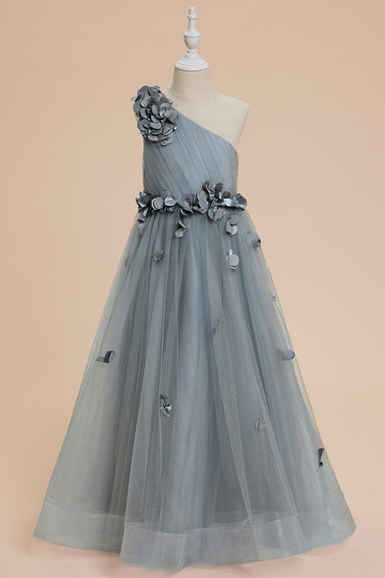 Robe Cérémonie Florale Asymétrique