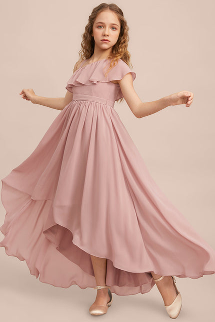 Robe Cérémonie Asymétrique Rose Doux - gallery 4