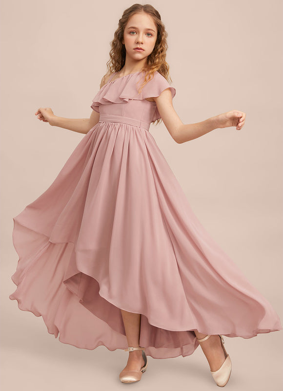 Robe Cérémonie Asymétrique Rose Doux - gallery 4