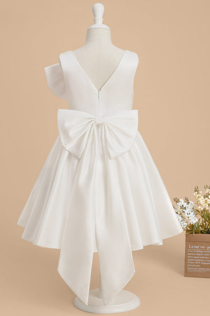 Robe Cérémonie Satin Blanc Ornée - gallery 2