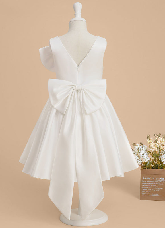 Robe Cérémonie Satin Blanc Ornée - gallery 2