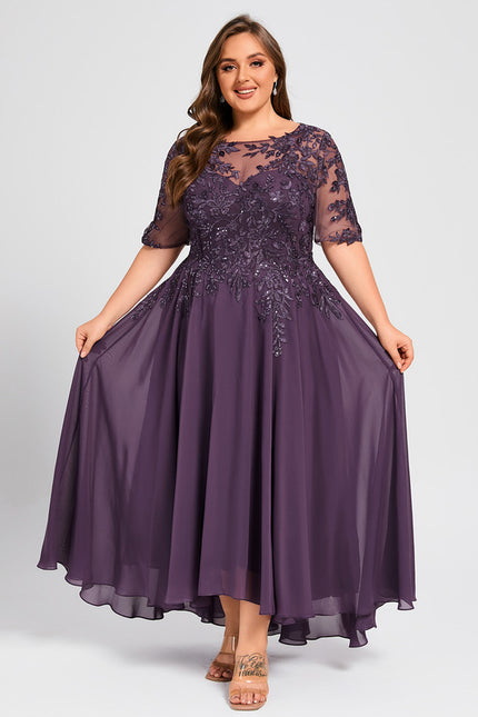 Robe Cérémonie En Dentelle Marine - gallery 9