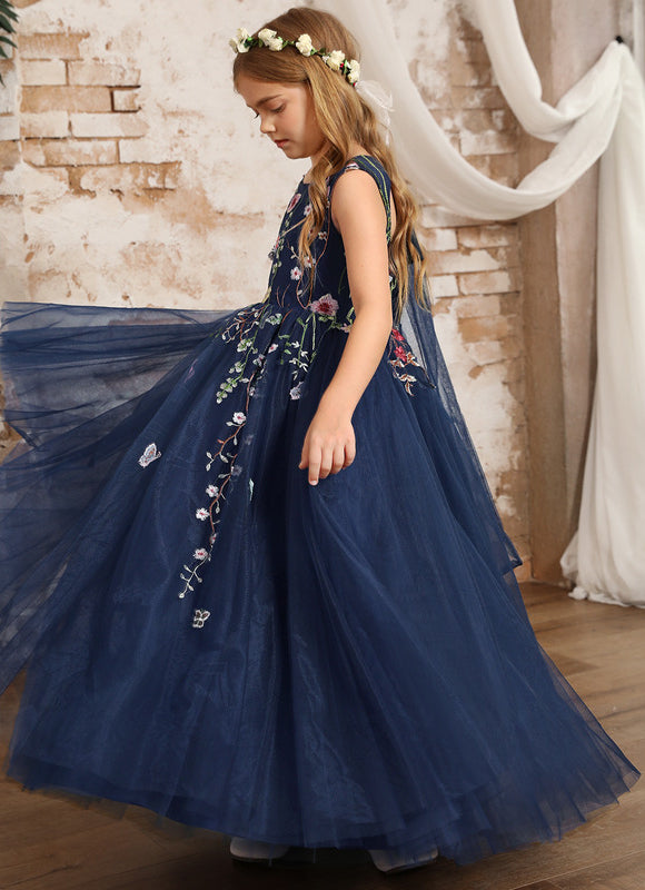 Robe Cérémonie Tulle Navy Floral - gallery 8