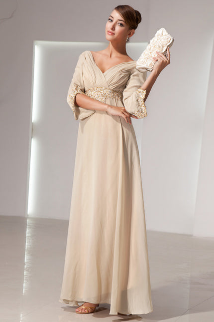 Robe Cérémonie Luxe Plissé Perlé - gallery 4