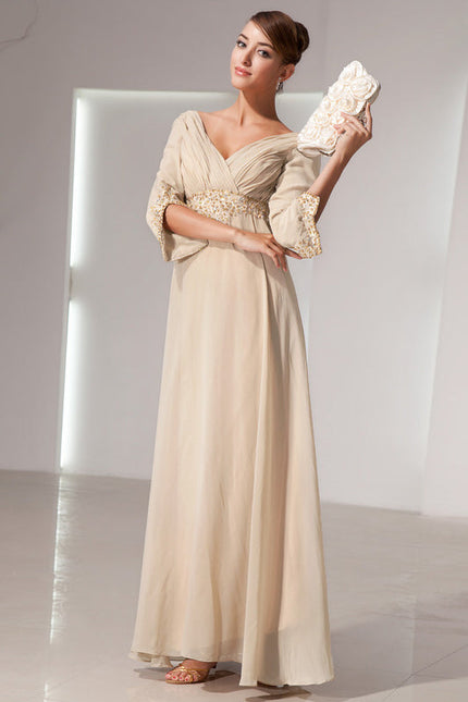 Robe Cérémonie Luxe Plissé Perlé - gallery 4