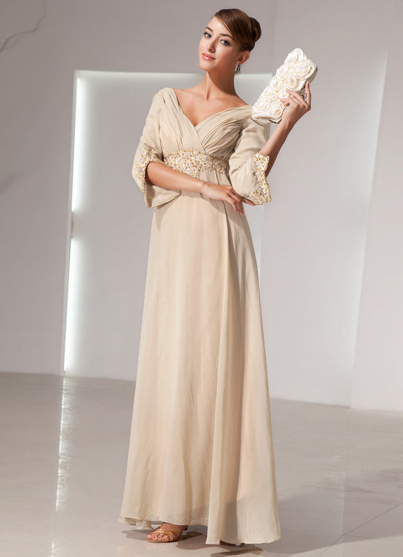 Robe Cérémonie Luxe Plissé Perlé - gallery 4