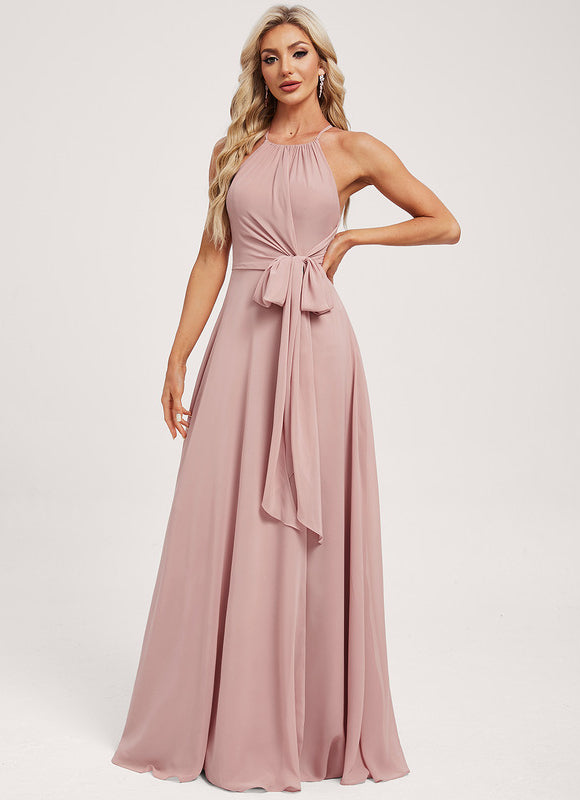 Robe Cérémonie Fluide Rose Pâle - gallery 1