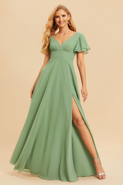 Robe Cérémonie Longue Volants Rose