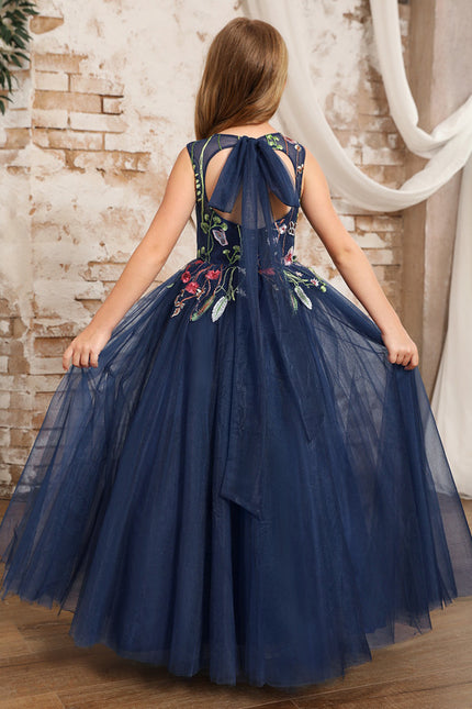 Robe Cérémonie Tulle Navy Floral - gallery 5