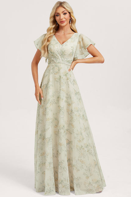 Robe Cérémonie Longue Volants Rose - gallery 1