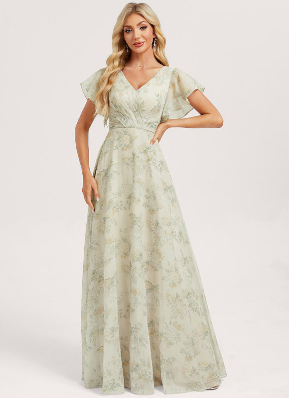 Robe Cérémonie Longue Volants Rose - gallery 1