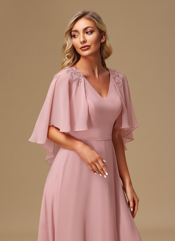 Robe Cérémonie Longue Rose Élégante - gallery 2