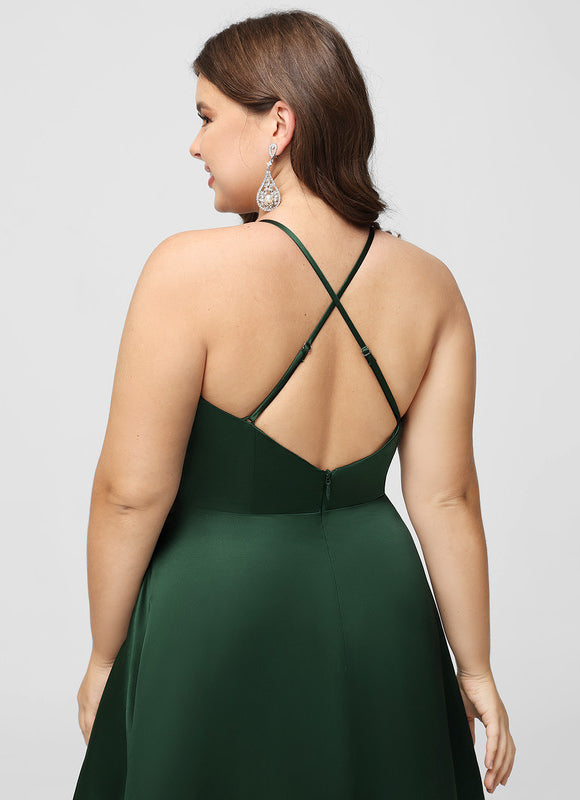 Robe Cérémonie Satin Émeraude Chic - gallery 8