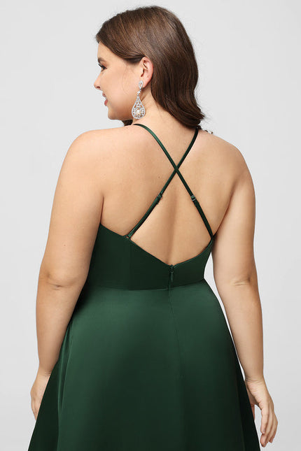Robe Cérémonie Satin Émeraude Chic - gallery 8