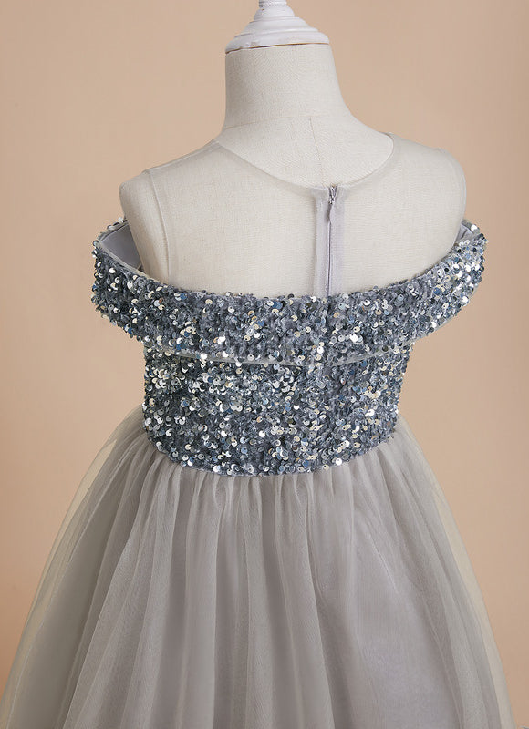 Robe Cérémonie Tulle Argenté - gallery 4