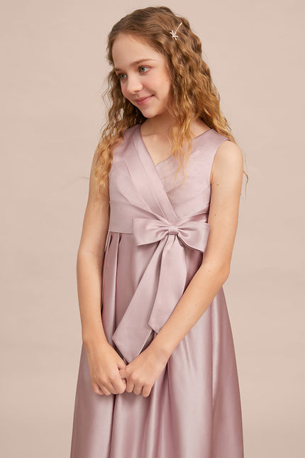 Robe Cérémonie Satin Longue Junior - gallery 5