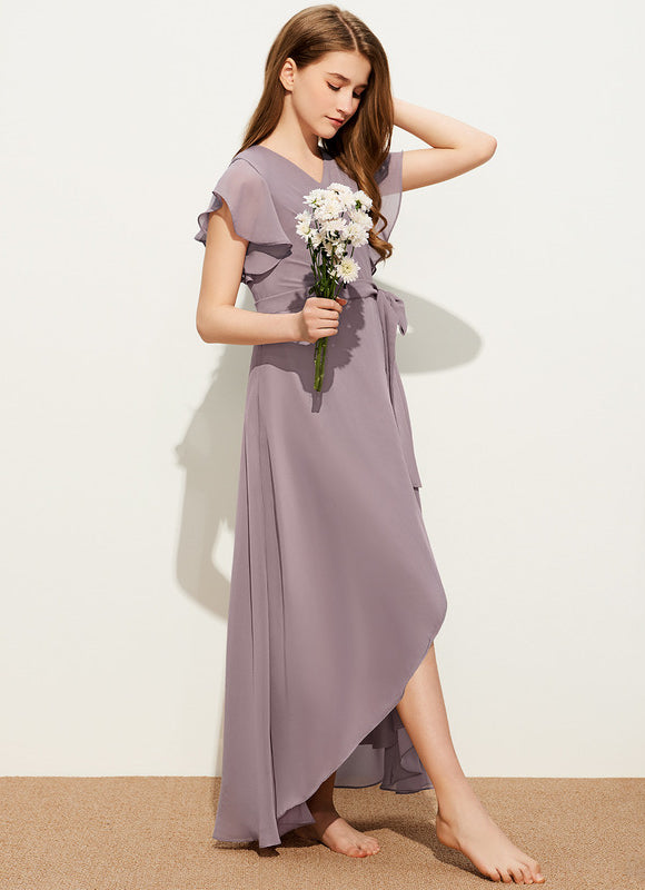 Robe Cérémonie Asymétrique Mousseline - gallery 2
