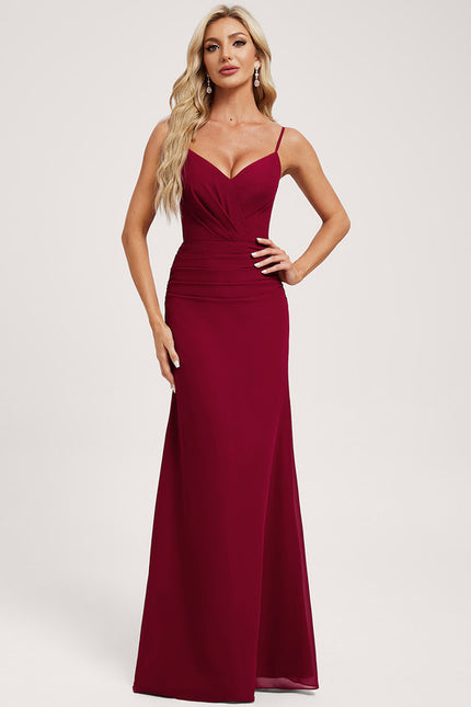 Robe Cérémonie Bordeaux Ajustée