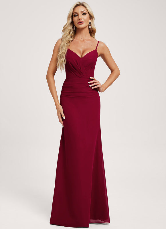 Robe Cérémonie Bordeaux Ajustée