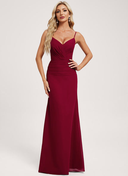Robe Cérémonie Bordeaux Ajustée