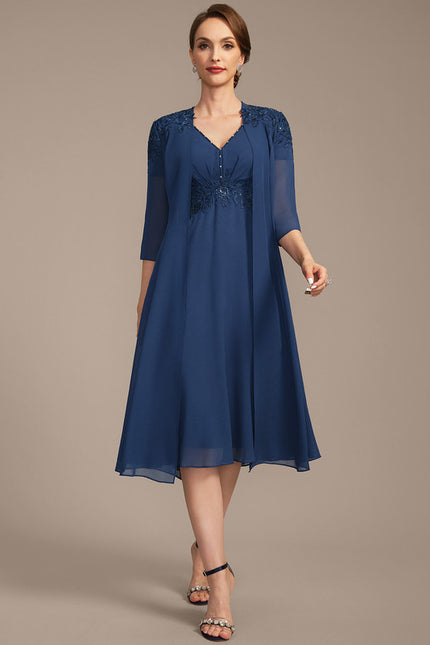Robe Cérémonie Bleu Profond Chic - gallery 1