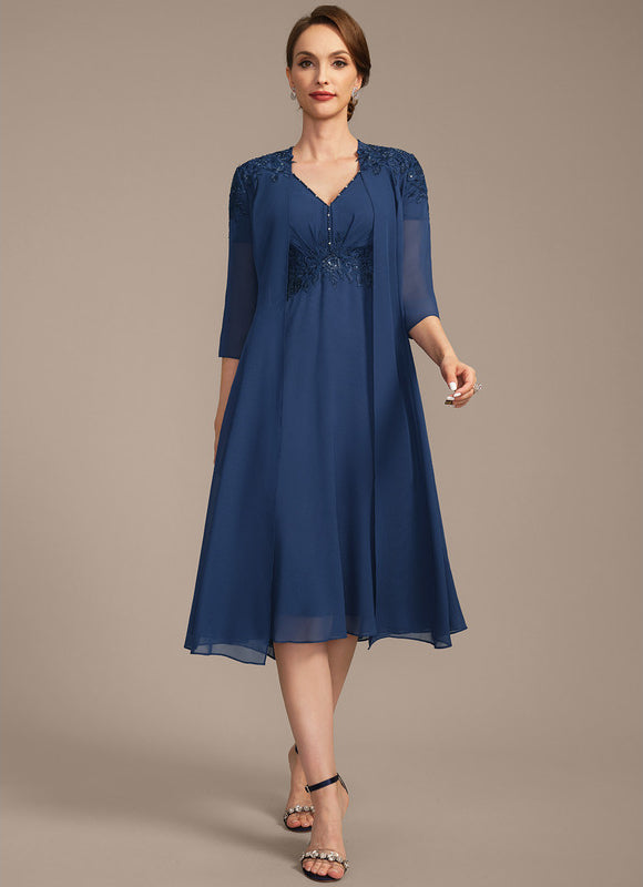 Robe Cérémonie Bleu Profond Chic - gallery 1