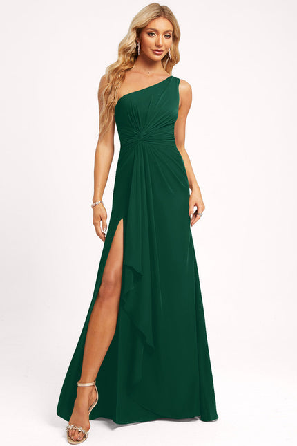 Robe Cérémonie Élégance Asymétrique Vert - gallery 2