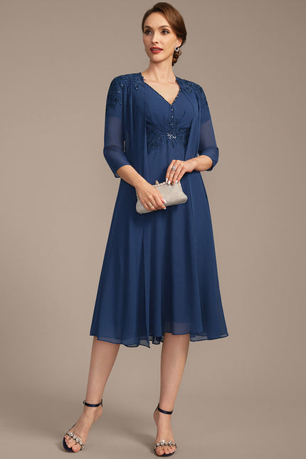Robe Cérémonie Bleu Profond Chic - gallery 2