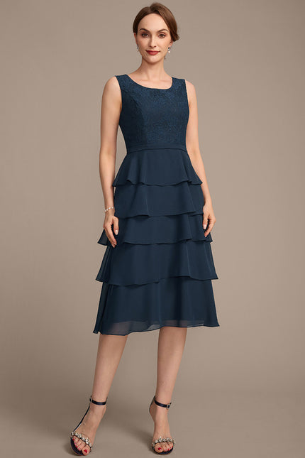 Robe Ceremonie Grande Taille Bleu Marine - gallery 6
