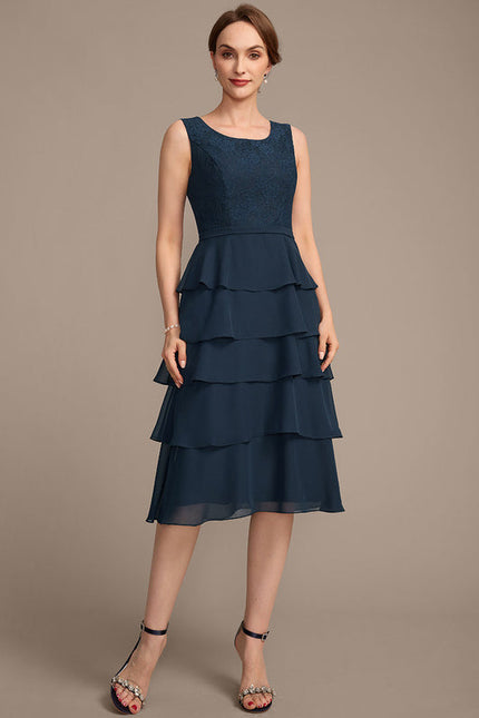Robe Ceremonie Grande Taille Bleu Marine - gallery 6