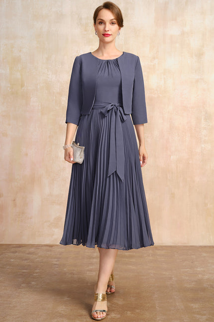 Robe Cérémonie Plissée Sombre