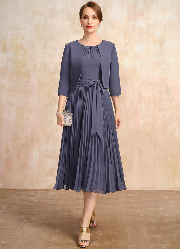 Robe Cérémonie Plissée Sombre