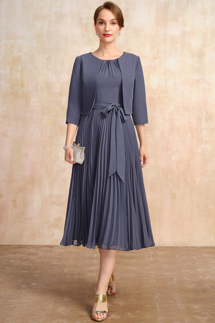 Robe Cérémonie Plissée Sombre
