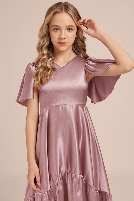 Robe Cérémonie Satin Bleu Ciel - gallery 2