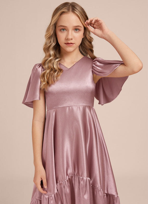 Robe Cérémonie Satin Bleu Ciel - gallery 2