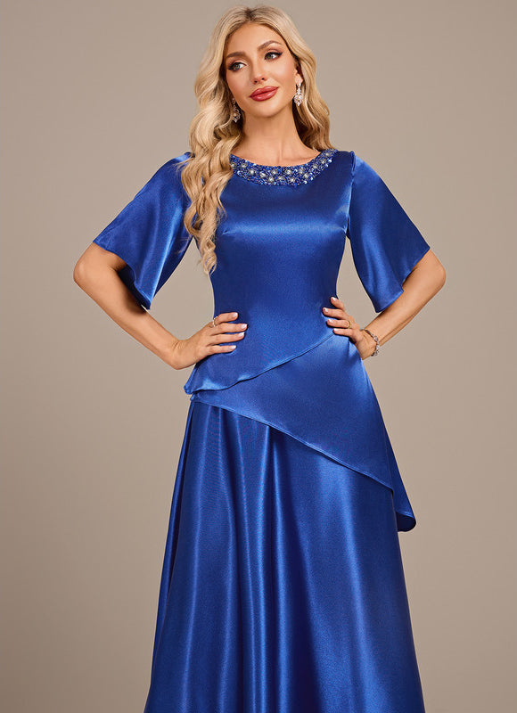 Robe Cérémonie Satin Bleu Royal - gallery 1