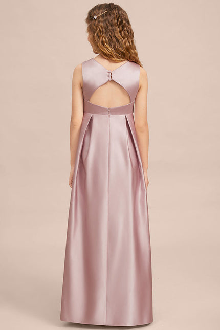 Robe Cérémonie Satin Longue Junior - gallery 6