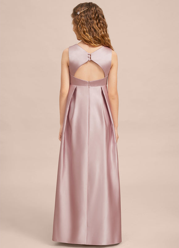 Robe Cérémonie Satin Longue Junior - gallery 6