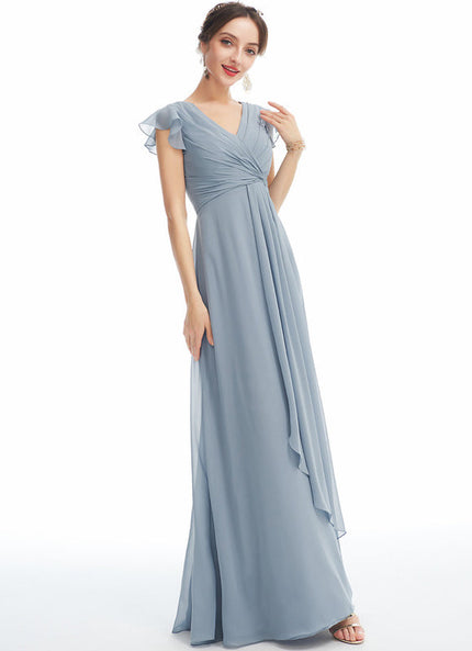 Robe Cérémonie Longue Volants Rose