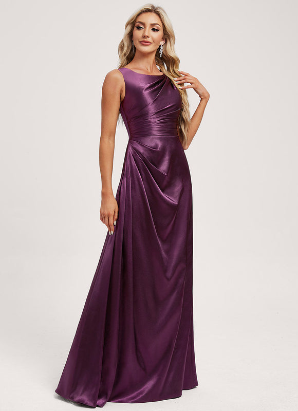 Robe Cérémonie Satinée Longue Ajustée - gallery 2