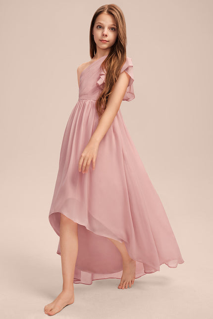 Robe Cérémonie Asymétrique Rose Pâle - gallery 5
