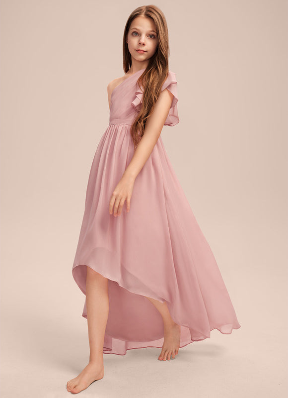 Robe Cérémonie Asymétrique Rose Pâle - gallery 5