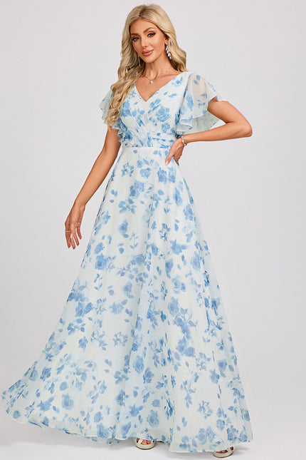 Robe Cérémonie Longue Volants Rose