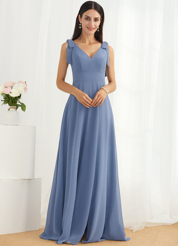 Robe Cérémonie Mousseline Beige - gallery 4