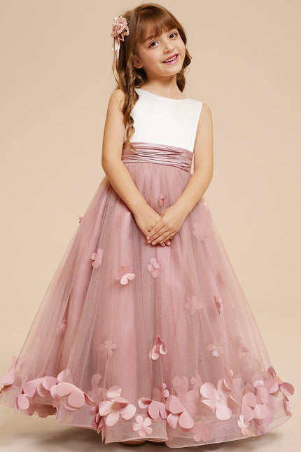 Robe Cérémonie Fleurie Poudrée