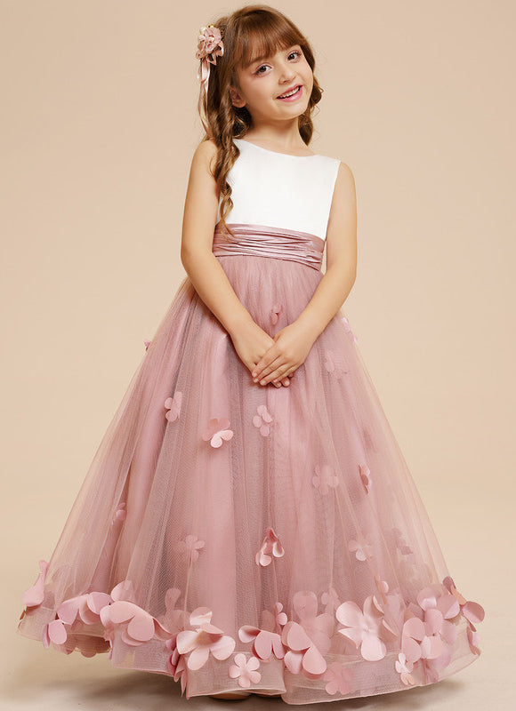 Robe Cérémonie Fleurie Poudrée