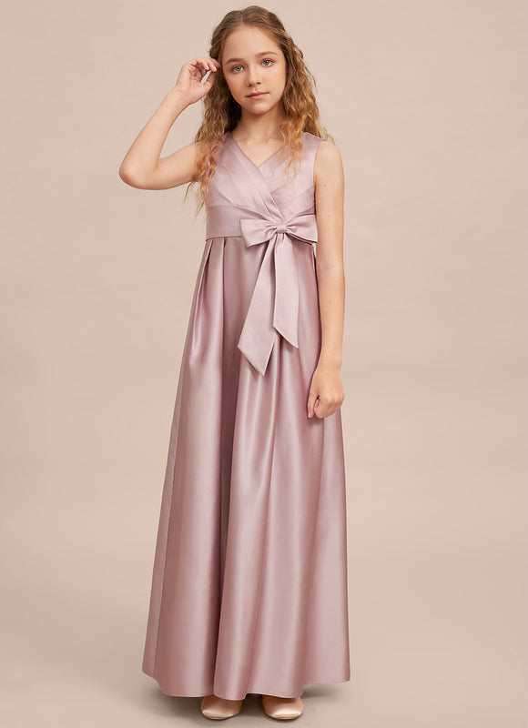 Robe Cérémonie Satin Longue Junior - gallery 2