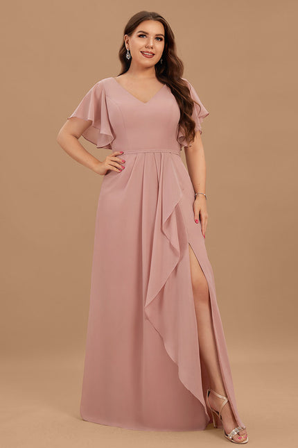 Robe Cérémonie Longue Volants Rose - gallery 6